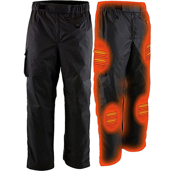 Czarne, zimowe, podgrzewane spodnie termiczne Heat Men do nart