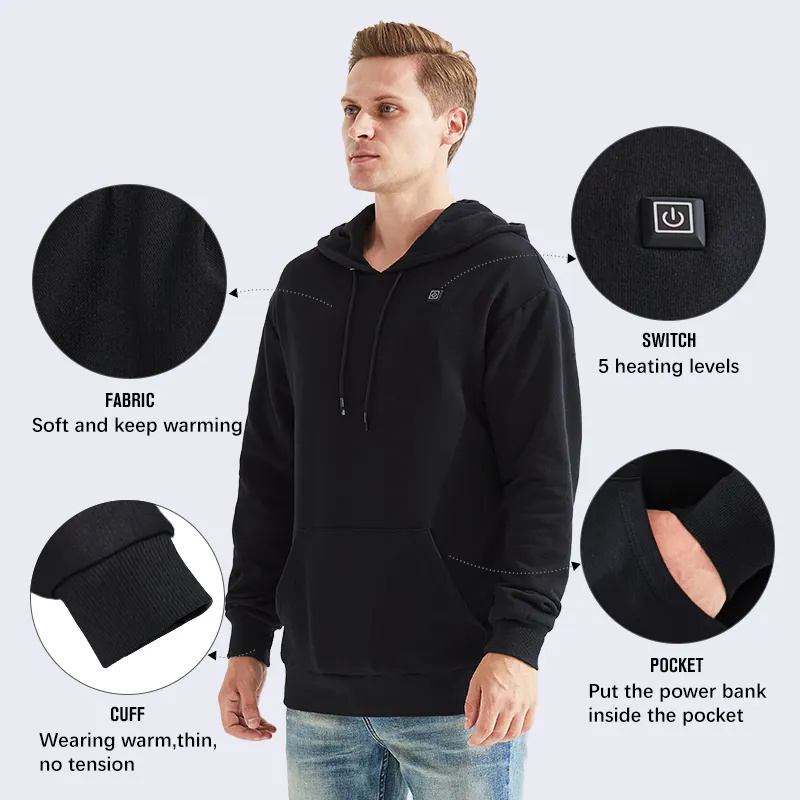 Portable Charger Heated Hoodie Unisex-4