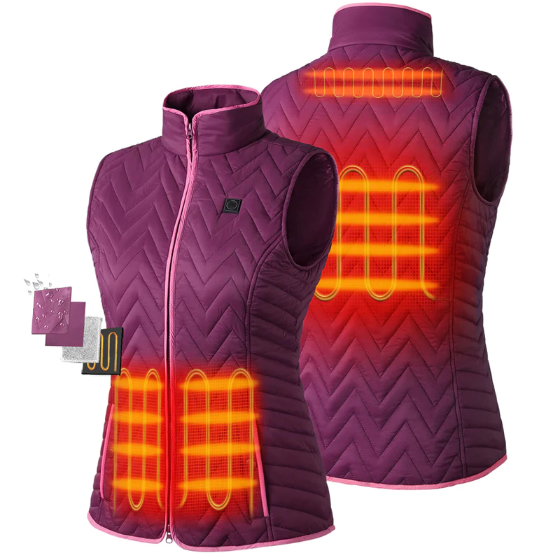 เสื้อกั๊กควิลท์ผ้าเชฟรอนพร้อมระบบทำความร้อนสำหรับผู้หญิง (5)