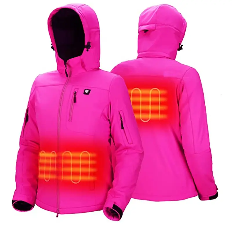 Lag luam wholesale Unisex Heated Softshell Jacket Rau Yos Hav Zoov