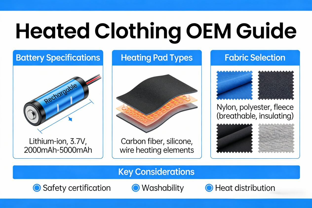 Heated Clothing OEM Guide Batteries Heating Pads Fabrics