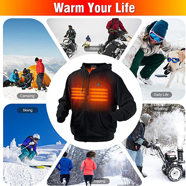 Heated Hoodie with Battery and Charger (Unisex)-4