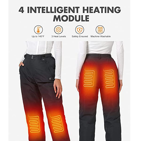 Heated Pants for Men and Women Insulated Waterproof Ski Snow Pants-2