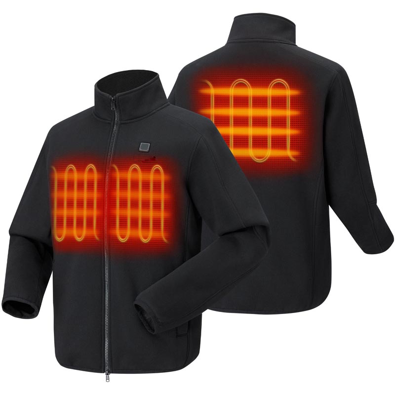 Men's Black Heated Fleece Jacket (4)