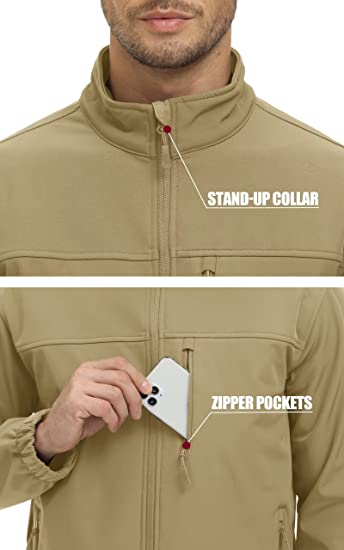 Men's Tactical Jacket Fleece Lined Soft Shell Winter Jacket-4