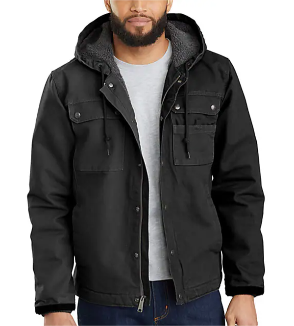 RELAXED FIT WASHED DUCK SHERPA-LINED UTILITY JACKET (2)